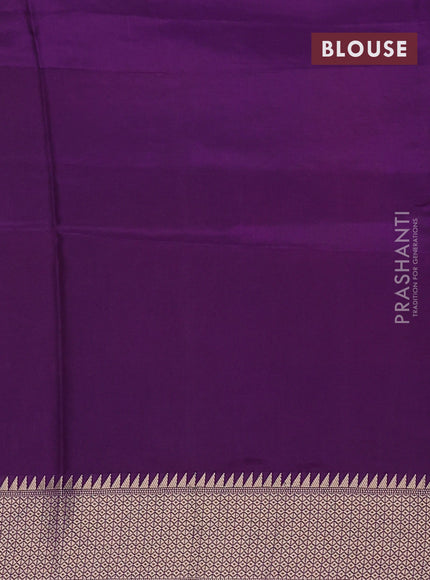 Munga crepe silk saree mustard yellow and violet with zari woven buttas and rich zari woven pallu