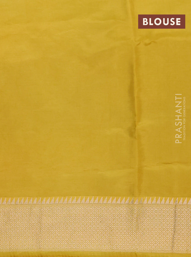 Munga crepe silk saree violet and mustard yellow with zari woven buttas and rich zari woven pallu