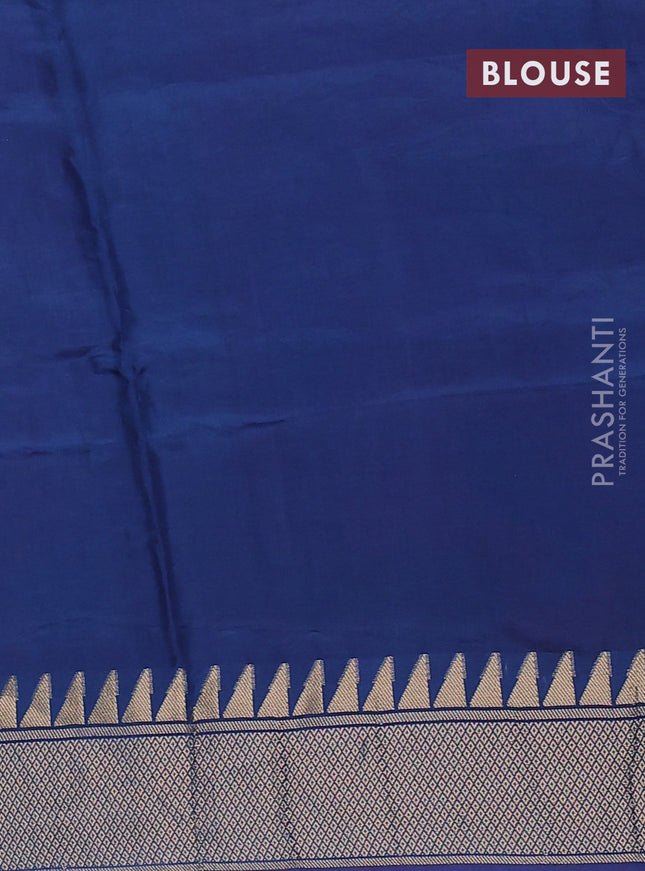 Munga crepe silk saree pink and peacock blue with zari woven buttas and rich thread & zari woven pallu