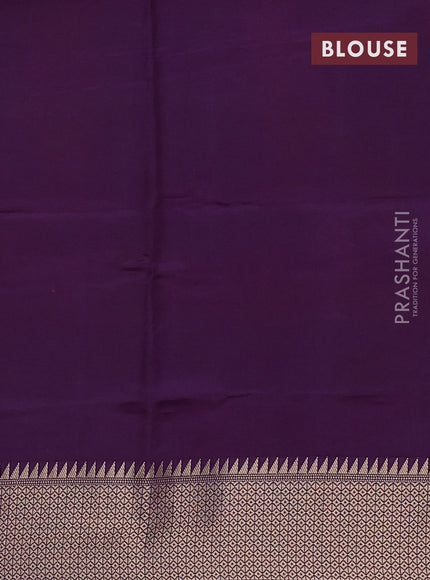 Munga crepe silk saree mustard yellow and violet with zari woven buttas and rich thread & zari woven pallu