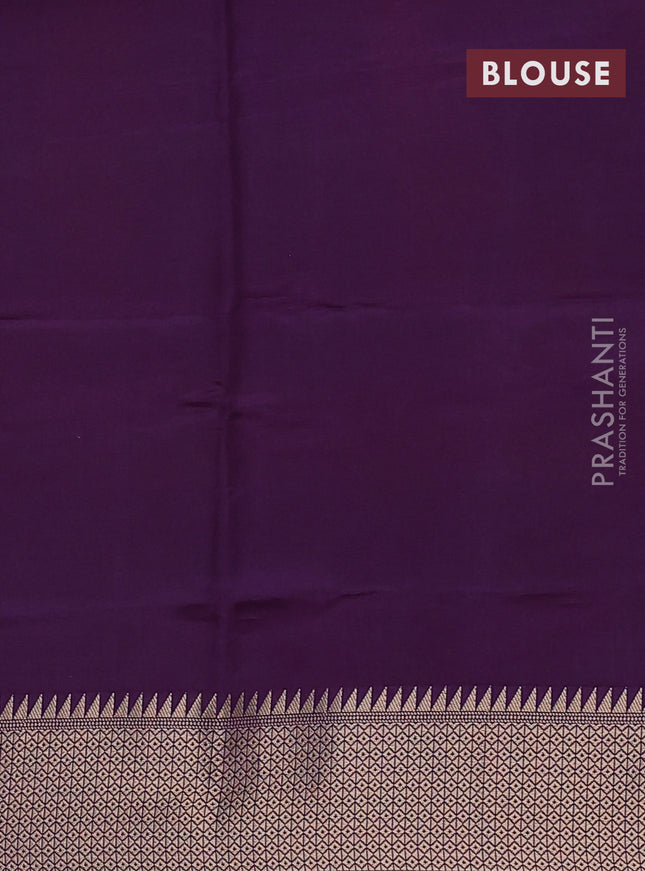 Munga crepe silk saree mustard yellow and violet with zari woven buttas and rich thread & zari woven pallu