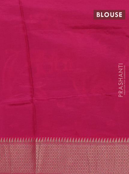 Munga crepe silk saree black and pink with zari woven buttas and rich thread & zari woven pallu
