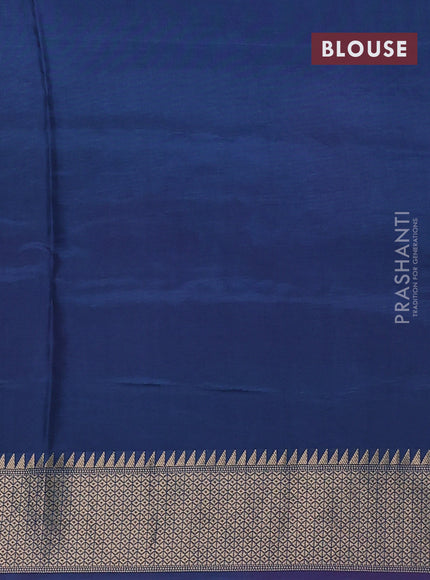 Munga crepe silk saree pink and peacock blue with zari woven buttas and rich thread & zari woven pallu