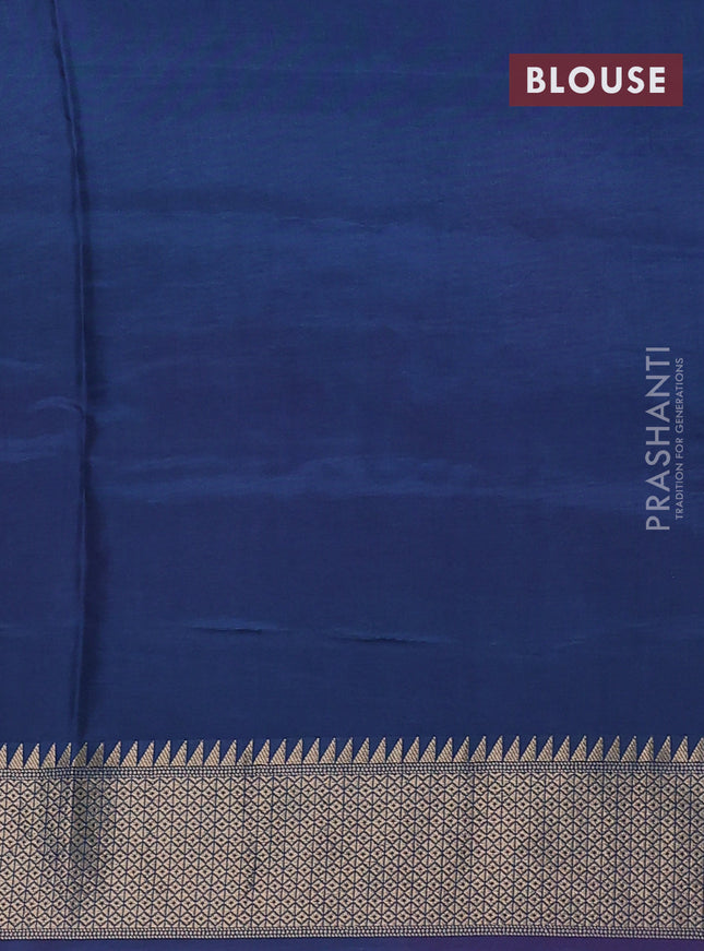 Munga crepe silk saree pink and peacock blue with zari woven buttas and rich thread & zari woven pallu
