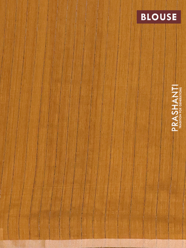 Banarasi semi matka saree dark mustard with thread & silver zari woven buttas and woven border