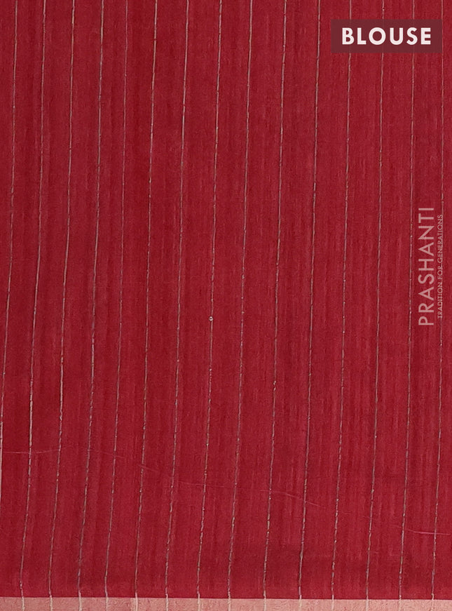 Banarasi semi matka saree maroon with thread & silver zari woven buttas and woven border