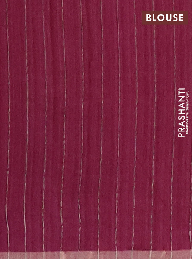 Banarasi semi matka saree wine shade with thread & silver zari woven buttas and woven border