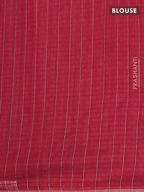 Banarasi semi matka saree maroon with silver & gold zari woven buttas and zari woven piping border