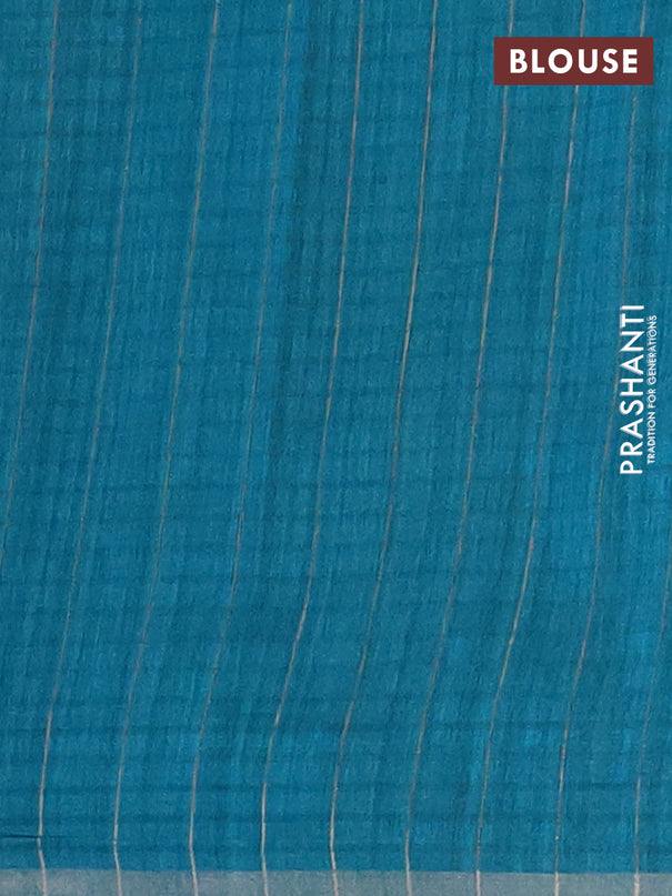 Banarasi semi matka saree teal green with silver & gold zari woven buttas and zari woven piping border