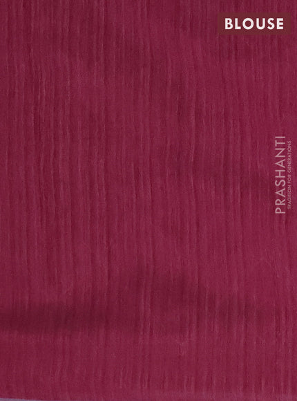 Banarasi semi matka saree wine shade with silver & gold geometric weaves and zari woven piping border