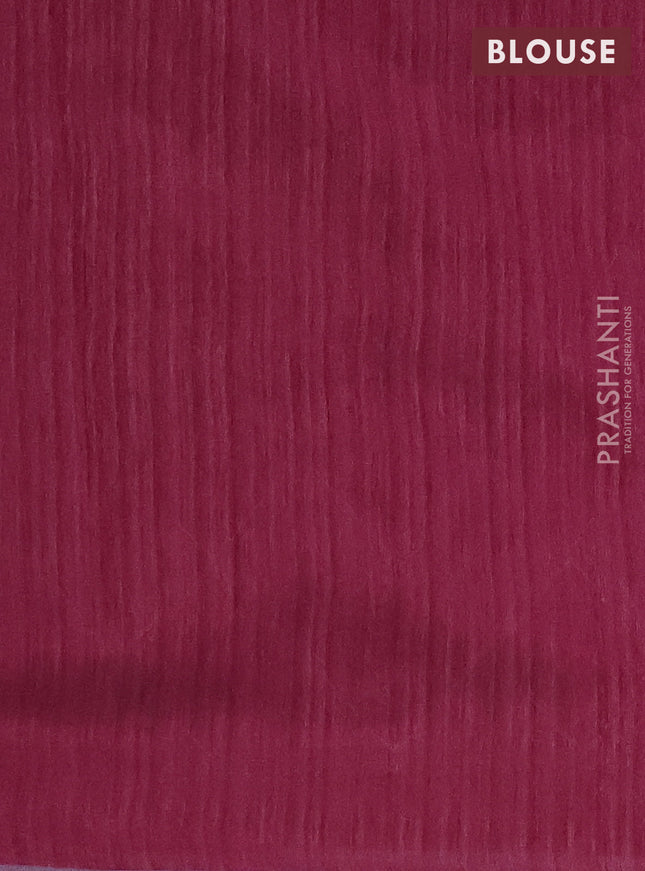 Banarasi semi matka saree wine shade with silver & gold geometric weaves and zari woven piping border