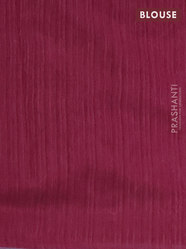 Banarasi semi matka saree wine shade with silver & gold geometric weaves and zari woven piping border