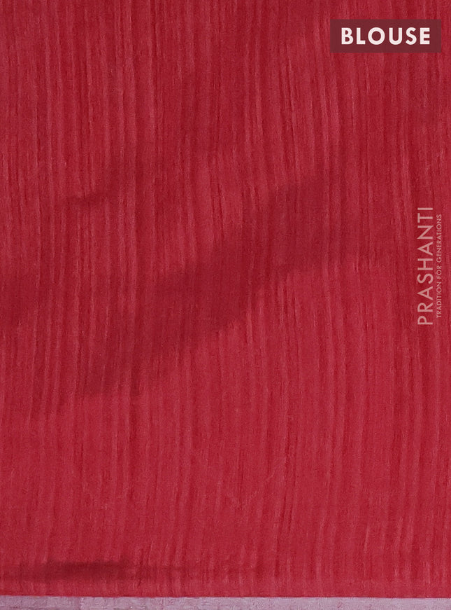 Banarasi semi matka saree maroon with silver & gold geometric weaves and zari woven piping border