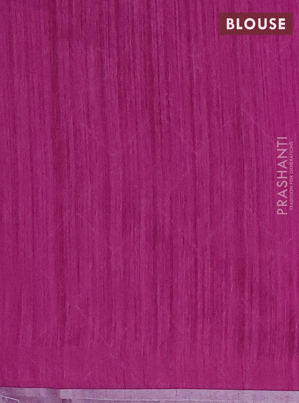 Banarasi semi matka saree purple with silver & gold geometric weaves and zari woven piping border