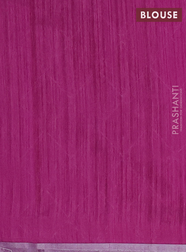 Banarasi semi matka saree purple with silver & gold geometric weaves and zari woven piping border