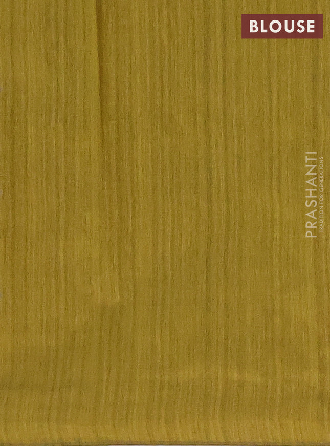 Banarasi semi matka saree mehendi green with silver & gold geometric weaves and zari woven piping border