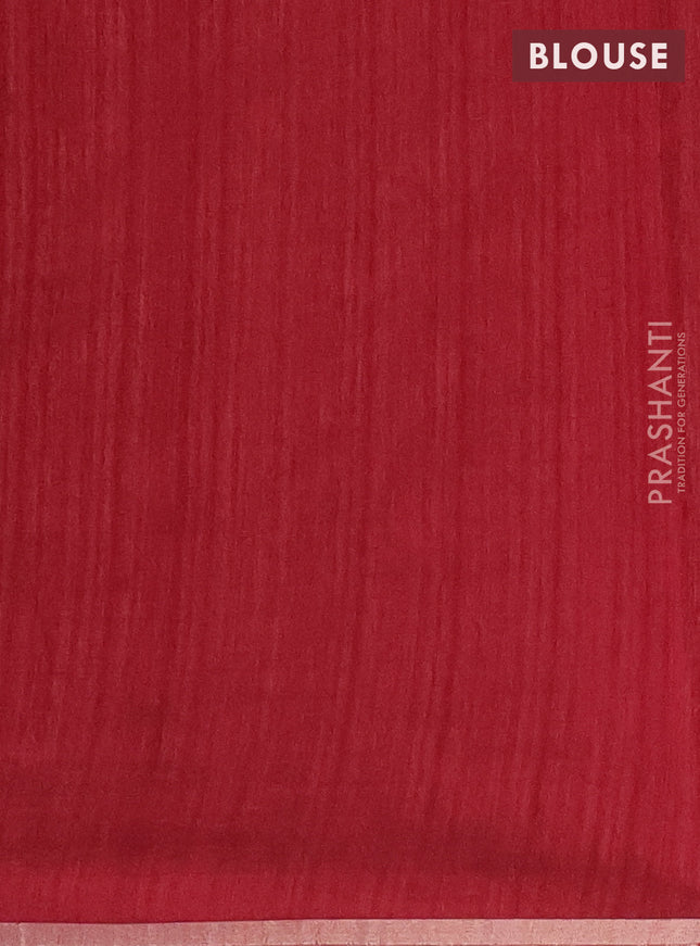 Banarasi semi matka saree maroon with silver & gold zari woven buttas and zari woven piping border