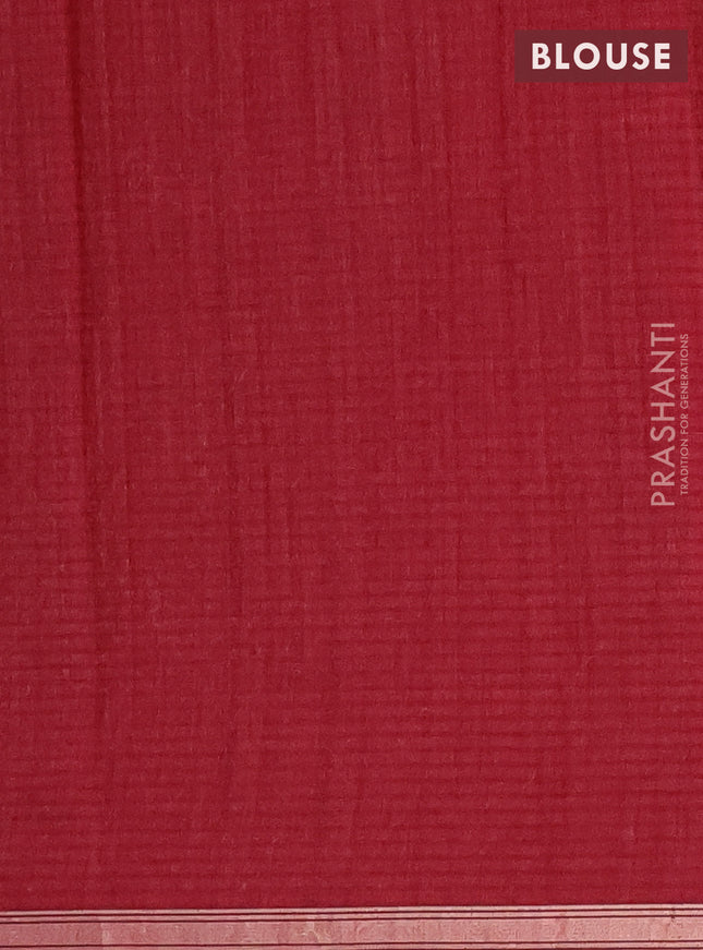 Banarasi semi matka saree maroon with silver & gold zari woven buttas and zari woven piping border