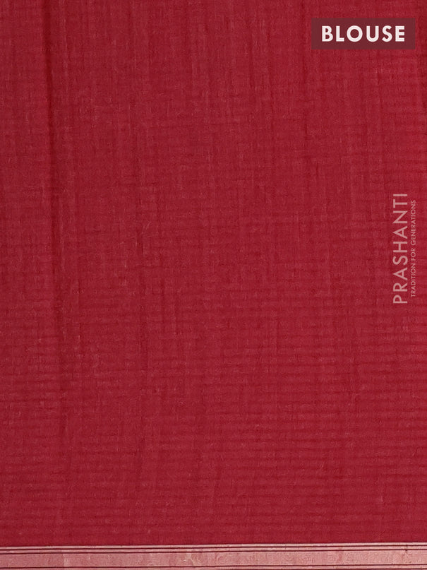 Banarasi semi matka saree maroon with silver & gold zari woven buttas and zari woven piping border