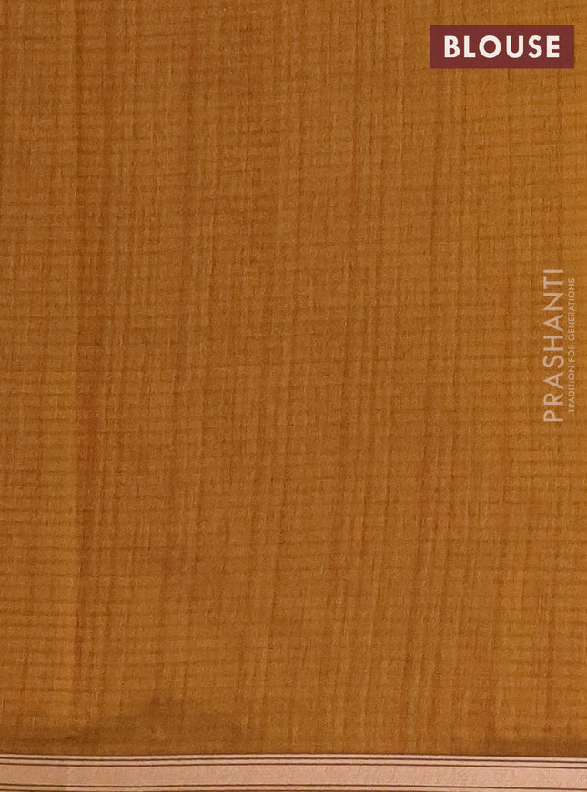 Banarasi semi matka saree dark mustard with silver & gold zari woven buttas and zari woven piping border