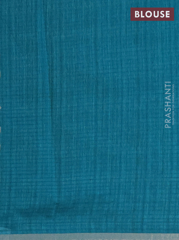 Banarasi semi matka saree teal green with silver & gold zari woven buttas and zari woven butta border