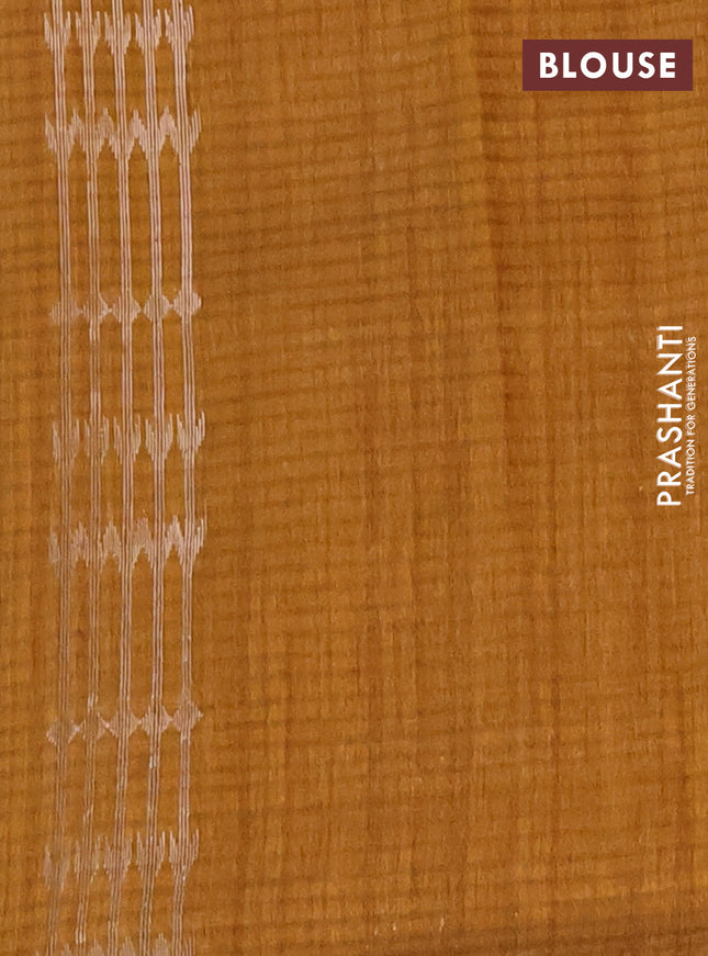 Banarasi semi matka saree dark mustard with silver & gold zari woven buttas and zari woven butta border