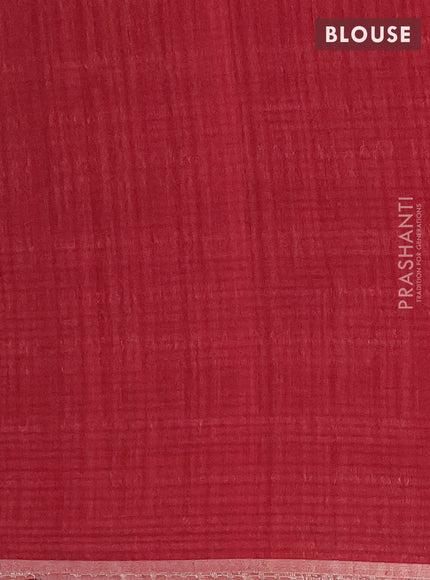 Banarasi semi matka saree maroon with silver & gold zari woven buttas and zari woven butta border