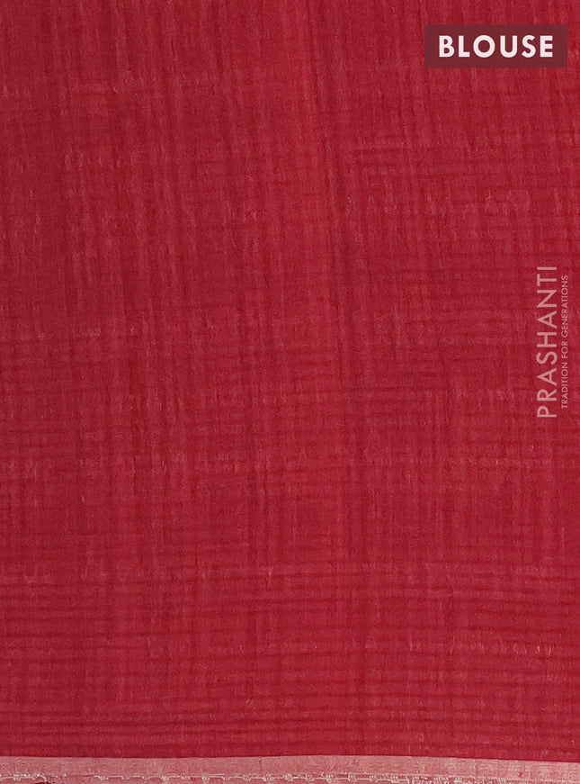 Banarasi semi matka saree maroon with silver & gold zari woven buttas and zari woven butta border
