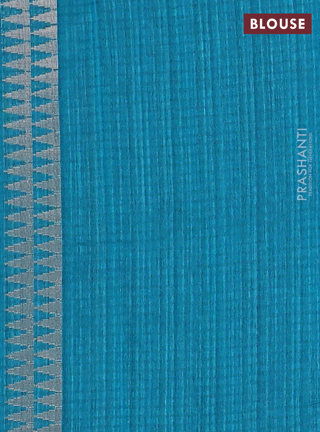 Banarasi semi matka saree teal green with silver & gold zari woven buttas and zari woven piping border