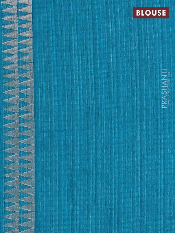 Banarasi semi matka saree teal green with silver & gold zari woven buttas and zari woven piping border