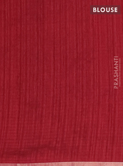 Banarasi semi matka saree maroon with silver & gold zari woven buttas and zari woven piping border