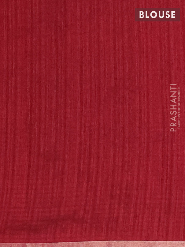 Banarasi semi matka saree maroon with silver & gold zari woven buttas and zari woven piping border