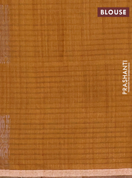 Banarasi semi matka saree dark mustard with silver & gold zari woven buttas and zari woven piping border