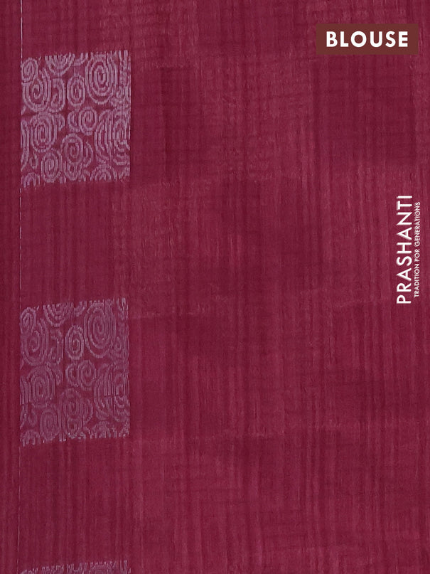 Banarasi semi matka saree wine shade with silver & gold zari woven buttas and zari woven piping border