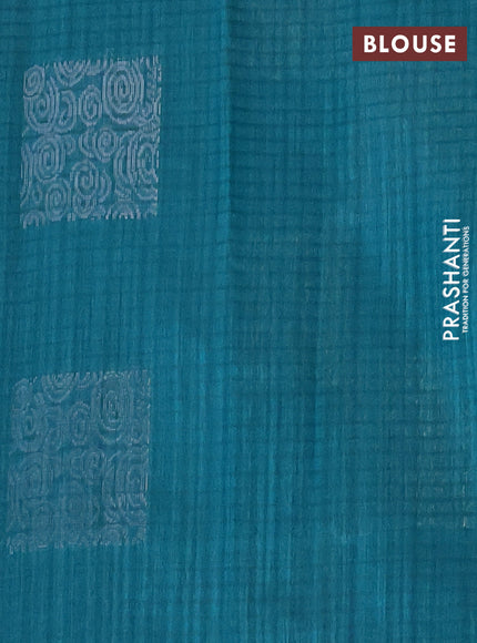 Banarasi semi matka saree teal green with silver & gold zari woven buttas and zari woven piping border