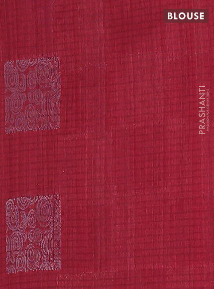 Banarasi semi matka saree maroon with silver & gold zari woven buttas and zari woven piping border