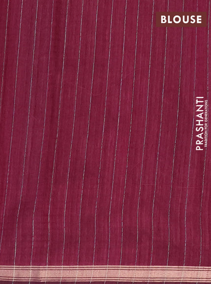 Banarasi semi matka saree wine shade with woven buttas and zari woven piping border