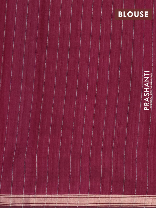 Banarasi semi matka saree wine shade with woven buttas and zari woven piping border