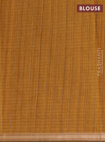 Banarasi semi matka saree dark mustard with woven buttas and zari woven piping border