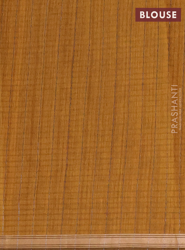 Banarasi semi matka saree dark mustard with woven buttas and zari woven piping border