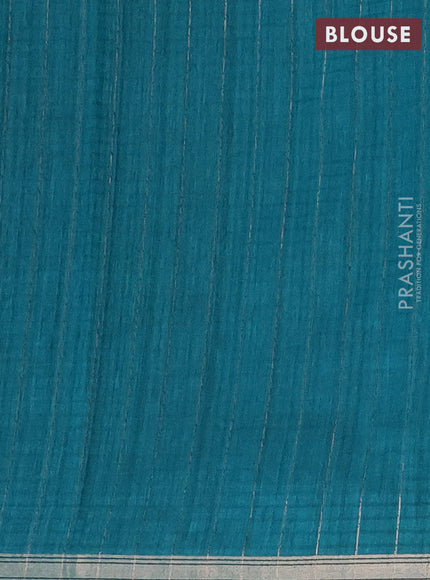 Banarasi semi matka saree teal green with woven buttas and zari woven piping border
