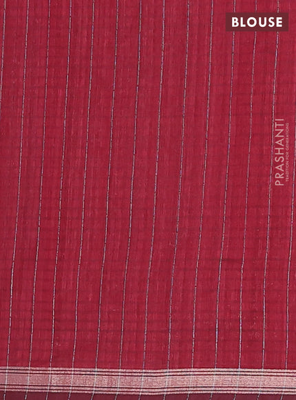 Banarasi semi matka saree maroon with woven buttas and zari woven piping border