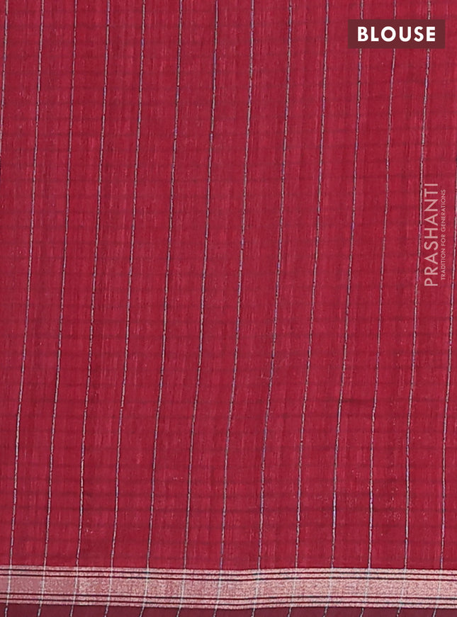 Banarasi semi matka saree maroon with woven buttas and zari woven piping border