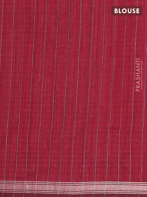 Banarasi semi matka saree maroon with woven buttas and zari woven piping border