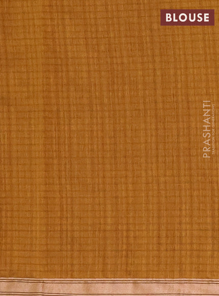 Banarasi semi matka saree dark mustard with silver zari woven buttas and zari woven border