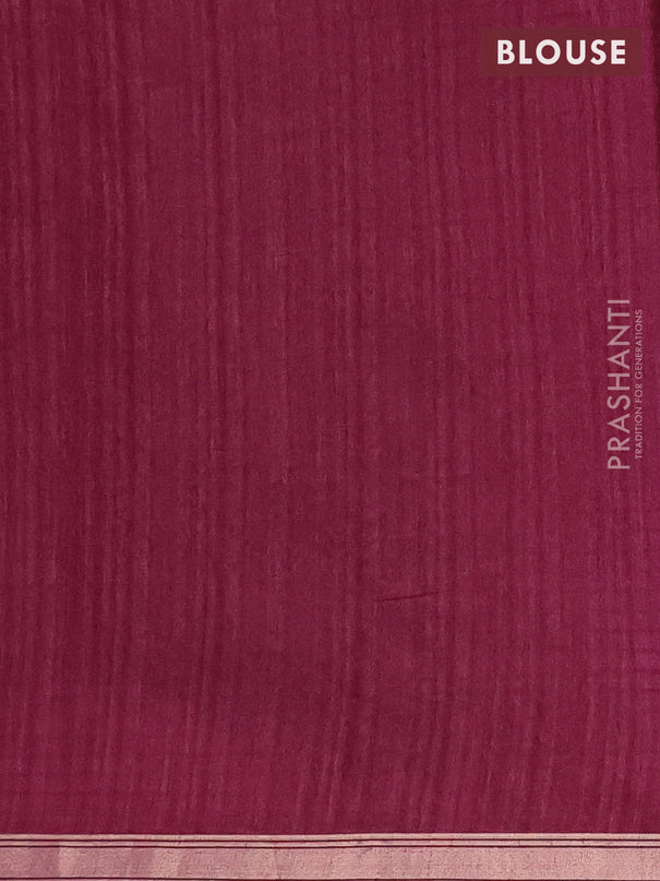 Banarasi semi matka saree wine shade with silver zari woven buttas and zari woven border