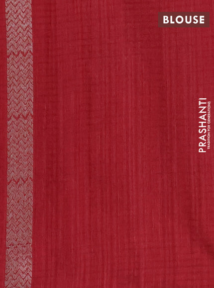 Banarasi semi matka saree maroon with silver zari woven buttas and zari woven border