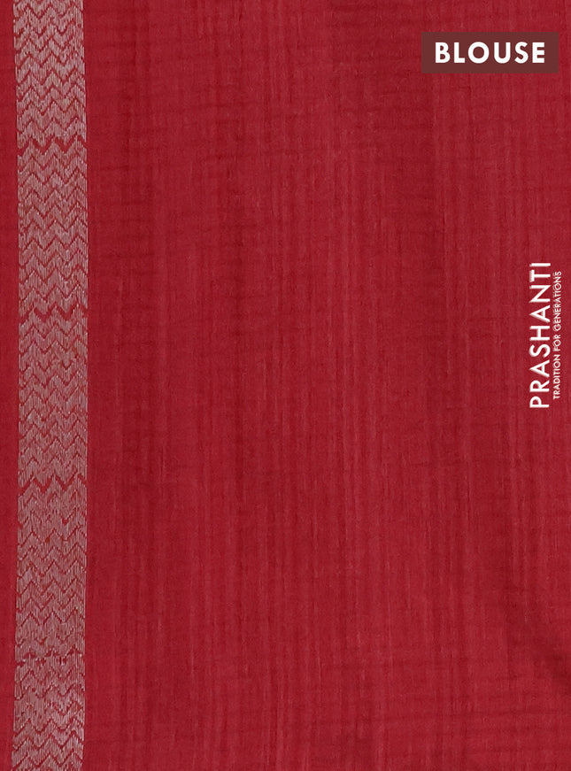 Banarasi semi matka saree maroon with silver zari woven buttas and zari woven border