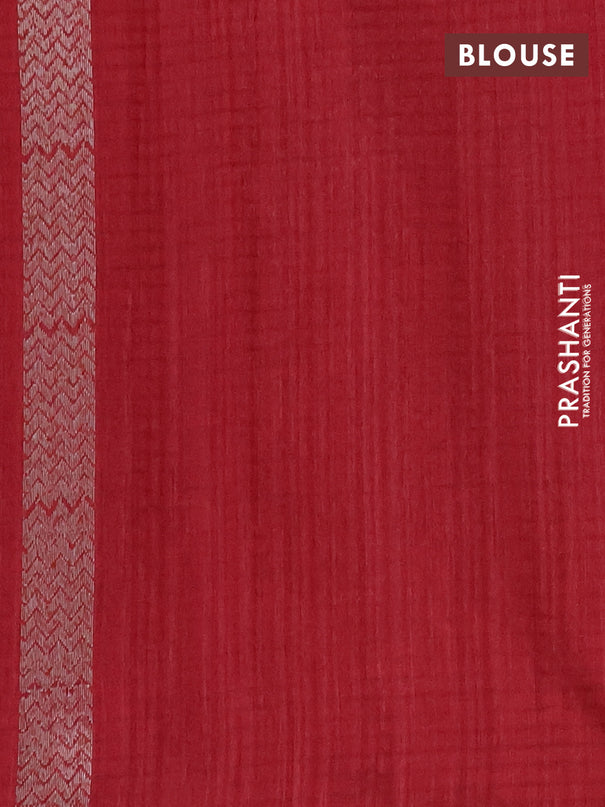 Banarasi semi matka saree maroon with silver zari woven buttas and zari woven border