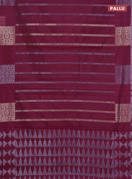 Banarasi semi matka saree wine shade with allover silver & gold zari weaves and zari woven butta border